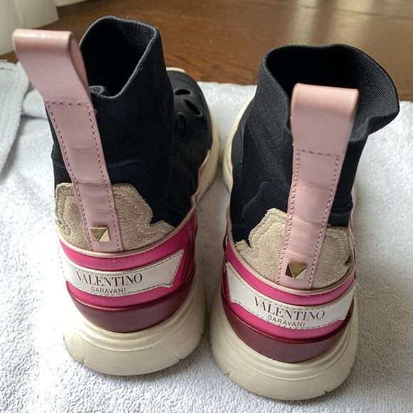 Valentino Garavani VLTN Heroes High Top Sneaker Women Black Pink - Picture 4 of 7